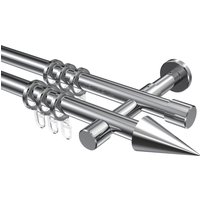 Vorhangstangen Chrom, Metall 20 mm Ø Prestige Savio, doppelläufig
