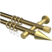 Gardinenstange Messing Antik / Messing-Optik, zweiläufig Metall 20 mm Ø Prestige Savio