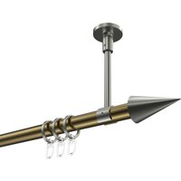 Gardinenstange (Deckenmontage) Messing Antik / Edelstahl-Optik, Metall 20 mm Ø Sonette Savio