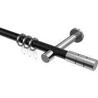 Gardinenstange Schwarz / Chrom, Metall 20 mm Ø Prestige Elanto