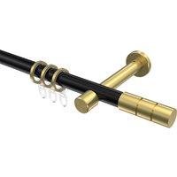 Gardinenstange Schwarz / Messing-Optik, Metall 20 mm Ø Prestige Elanto