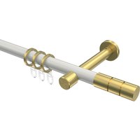 Vorhangstange Weiß / Messing-Optik, Metall 20 mm Ø Prestige Elanto