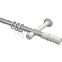 Vorhangstangen Silbergrau / Weiß, Metall 20 mm Ø Prestige Elanto