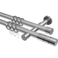 Gardinenstange Silbergrau / Chrom, zweiläufig Metall 20 mm Ø Prestige Elanto