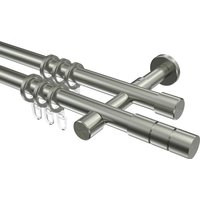 Gardinenstange Edelstahl-Optik 20 mm Ø Prestige Elanto, doppelläufig