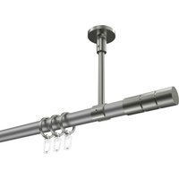 Gardinenstange (Deckenmontage) Silbergrau / Edelstahl-Optik, Metall 20 mm Ø Sonette Elanto