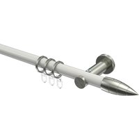 Gardinenstange Weiß / Edelstahl-Optik, Metall 20 mm Ø Platon Samanto