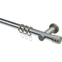 Gardinenstange Chrom / Edelstahl-Optik, Metall 20 mm Ø Platon Estana