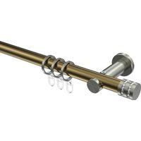 Gardinenstange Messing Antik / Edelstahl-Optik, Metall 20 mm Ø Platon Estana