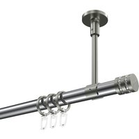 Gardinenstange (Deckenmontage) Chrom / Edelstahl-Optik, Metall 20 mm Ø Sonette Estana