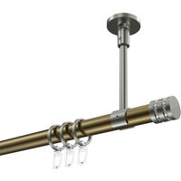 Vorhangstange (Deckenmontage) Messing Antik / Edelstahl-Optik, Metall 20 mm Ø Sonette Estana