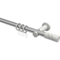 Gardinenstange Silbergrau / Weiß, Metall 20 mm Ø Platon Zoena