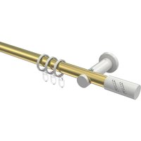 Vorhangstange Messing-Optik / Weiß, Metall 20 mm Ø Platon Zoena