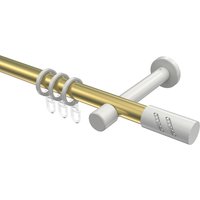 Vorhangstange Messing-Optik / Weiß, Metall 20 mm Ø Prestige Zoena