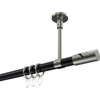 Vorhangstange (Deckenanbringung) Schwarz / Edelstahl-Optik, Metall 20 mm Ø Sonette Zoena