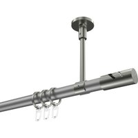 Gardinenstange (Deckenmontage) Silbergrau / Edelstahl-Optik, Metall 20 mm Ø Sonette Zoena