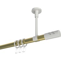Gardinenstange (Deckenbefestigung) Messing-Optik / Weiß, Metall 20 mm Ø Sonette Zoena