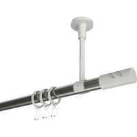 Gardinenstange (Deckenanbringung) Edelstahl-Optik / Weiß, Metall 20 mm Ø Sonette Zoena