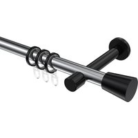Vorhangstange Chrom / Schwarz, Metall 20 mm Ø Prestige Sitra