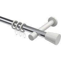 Gardinenstange Chrom / Weiß, Metall 20 mm Ø Prestige Sitra