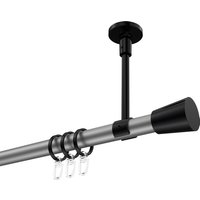 Gardinenstange (Deckenanbringung) Silbergrau / Schwarz, Metall 20 mm Ø Sonette Sitra