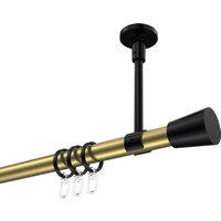 Gardinenstange (Deckenbefestigung) Messing-Optik / Schwarz, Metall 20 mm Ø Sonette Sitra
