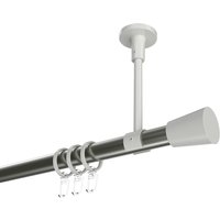 Vorhangstange (Deckenmontage) Edelstahl-Optik / Weiß, Metall 20 mm Ø Sonette Sitra