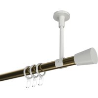 Gardinenstange (Deckenbefestigung) Messing Antik / Weiß, Metall 20 mm Ø Sonette Sitra