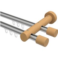 Innenlaufstangen Silbergrau / Buche 20 mm Ø 2-läufig Talent Feta Aluminium / Holz