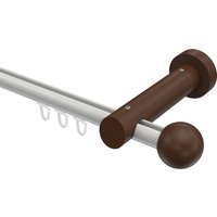Innenlauf-Gardinenstangen Weiß / Nussbaum 20 mm Ø Talent Luina Aluminium / Holz