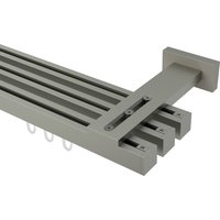 Innenlauf-Gardinenstangen Satin-Silber 3-läufig eckig/kantig 20x20 mm Quadline (Multi) Sono
