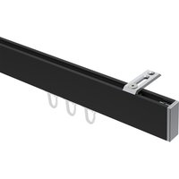 Innenlauf-Gardinenstangen Deckenmontage Schwarz / Chrom eckig Smartline Paxo