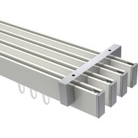 Innenlaufstangen / Decken-Gardinenstangen Weiß / Chrom vierläufig eckig Smartline Paxo