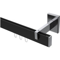 Innenlauf-Gardinenstange Schwarz / Chrom eckig Smartline Paxo
