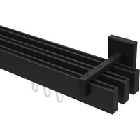 Innenlauf-Gardinenstange Schwarz 3-läufig Eckdesign Smartline Paxo