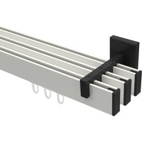 Innenlaufstange / Gardinenstange Weiß / Schwarz 3-läufig Eckdesign Smartline Paxo