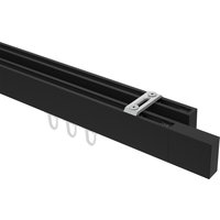 Innenlaufstange / Decken-Gardinenstange Schwarz doppelläufig kantiges Design Smartline Lox