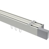 Innenlaufstange / Decken-Vorhangstange Weiß / Chrom 2-läufig Eckdesign Smartline Lox