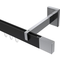 Innenlauf-Gardinenstangen Schwarz / Chrom eckig Smartline Lox