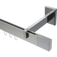 Innenlauf-Gardinenstangen Edelstahl-Optik / Chrom kantig Smartline Lox