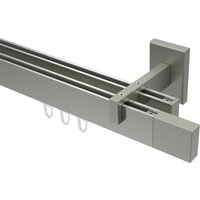 Innenlaufstange / Gardinenstange Edelstahl-Optik 2-läufig eckig Smartline Lox