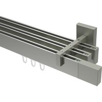 Innenlauf Gardinenstangen Eckdesign Edelstahl-Optik 3-läufig Smartline Lox