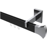 Innenlauf-Gardinenstange Schwarz / Chrom eckig Smartline Conex