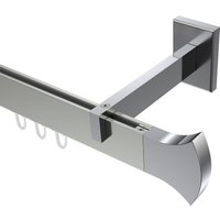Innenlauf-Gardinenstange Edelstahl-Optik / Chrom Eckdesign Smartline Conex