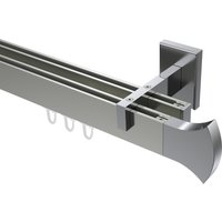 Innenlaufstangen / Gardinenstangen Edelstahl-Optik / Chrom 2-läufig eckig Smartline Conex