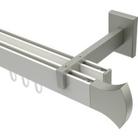 Innenlaufstangen / Gardinenstangen Weiß / Edelstahl-Optik 2-läufig kantig Smartline Conex