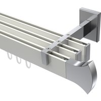 Innenlaufstange / Gardinenstange Weiß / Chrom 3-läufig Eckdesign Smartline Conex