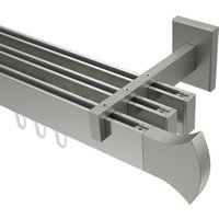 Innenlaufstange / Gardinenstange Eck-Design Edelstahl-Optik dreiläufig Smartline Conex