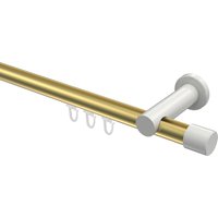 Vorhangstange mit Innenlauf Messing-Optik / Weiß, Aluminium / Metall 20 mm Ø Platon Santo