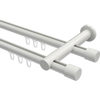 Innenlauf-Vorhangstangen Weiß, Aluminium / Metall 20 mm Ø Platon Santo, zweiläufig